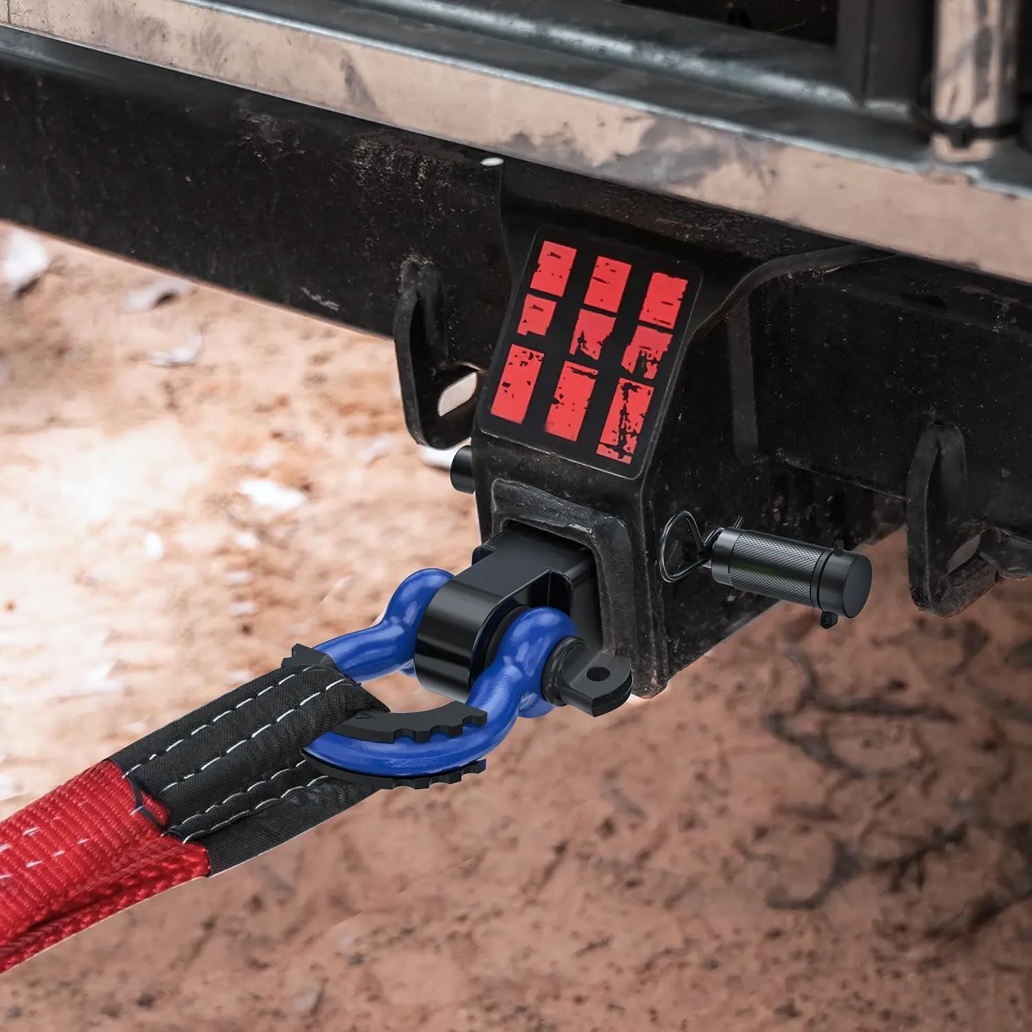 2 Inch Anti-Theft Shackle Hitch Receiver Set Blue Black