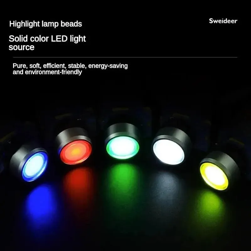 22mm Waterproof Push Button Switch with LED Momentary Reset Self Locking Power Button Switch with Light 6V 24V 380V 10A 2NO 2NC