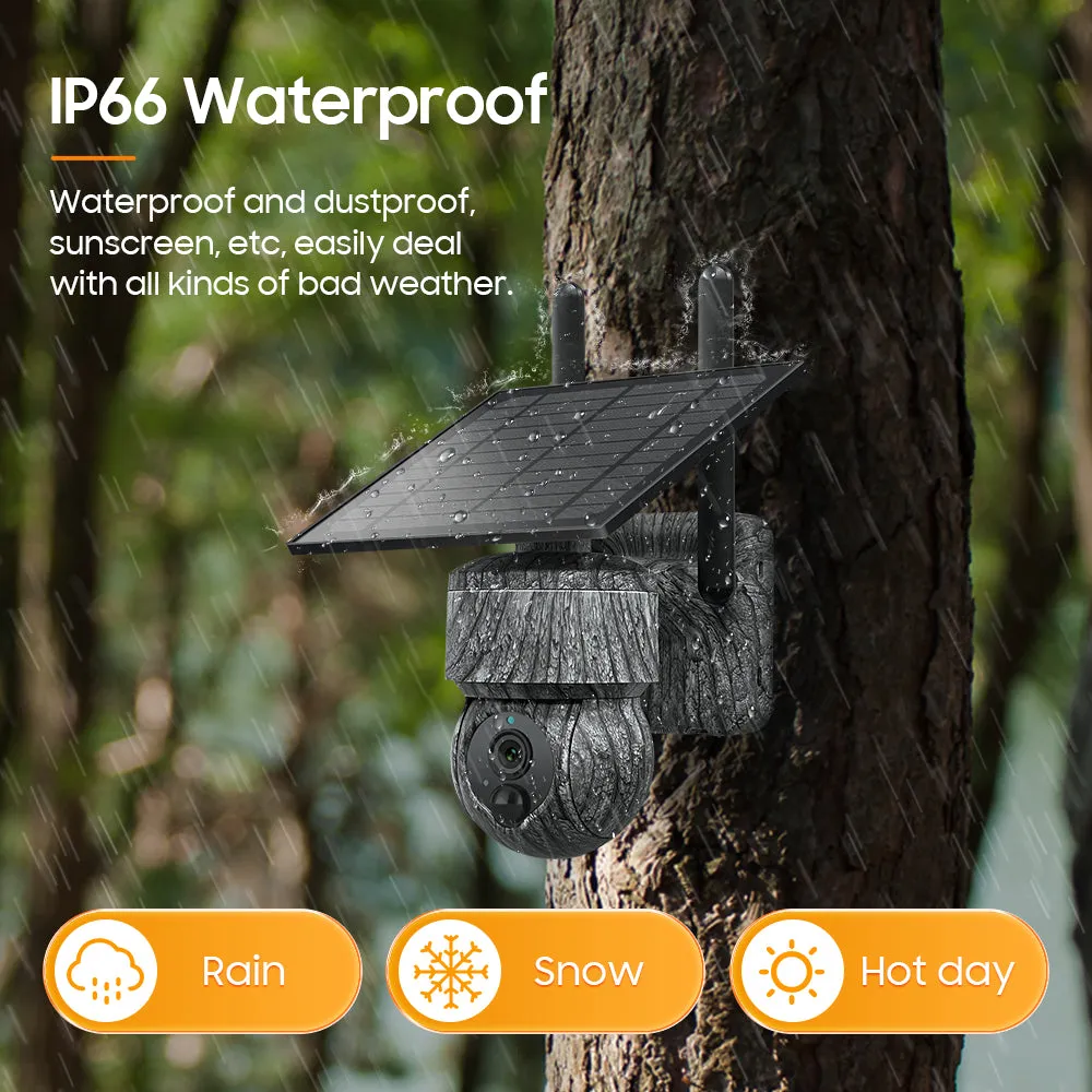2K HD 3MP  CamouflageSolar Security  Camera  wireless 4G / WIFI