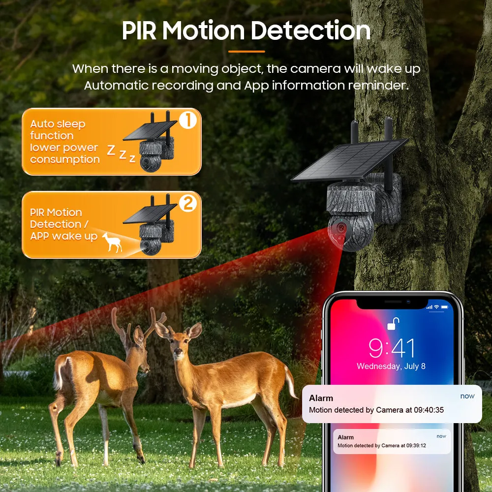 2K HD 3MP  CamouflageSolar Security  Camera  wireless 4G / WIFI