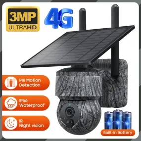 2K HD 3MP  CamouflageSolar Security  Camera  wireless 4G / WIFI