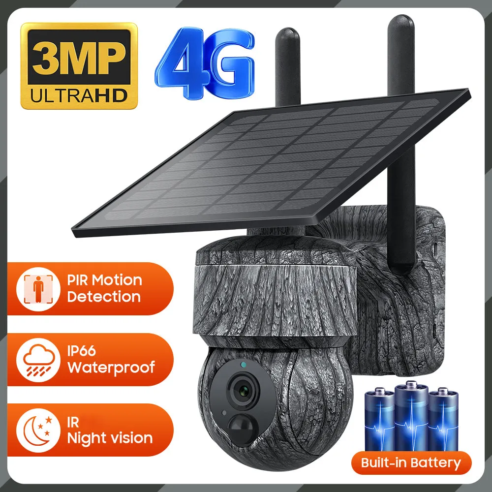 2K HD 3MP  CamouflageSolar Security  Camera  wireless 4G / WIFI
