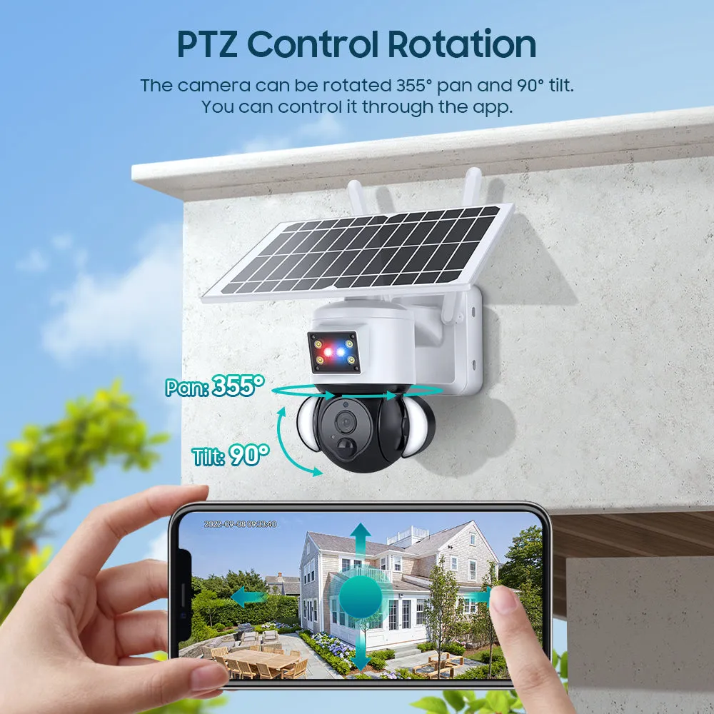 2K HD 4MP  Solar Security  Camera  wireless 4G / WIFI