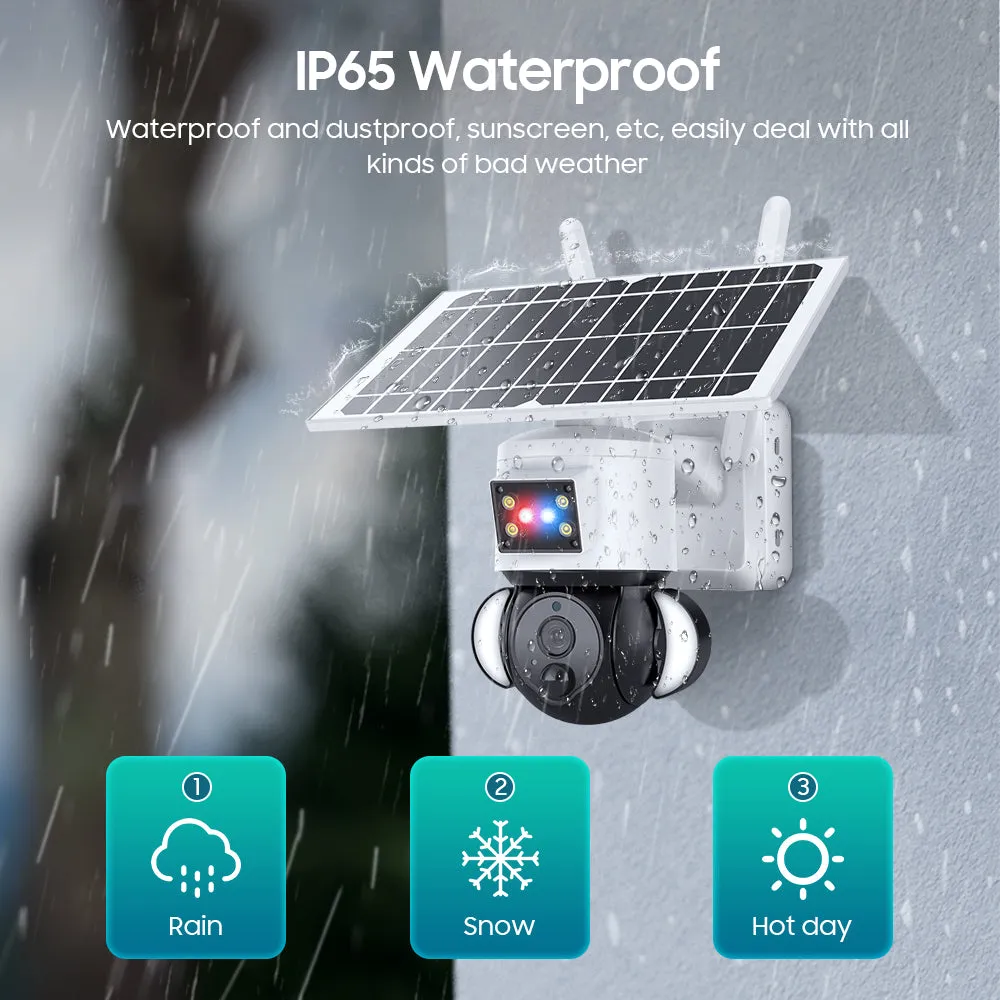 2K HD 4MP  Solar Security  Camera  wireless 4G / WIFI