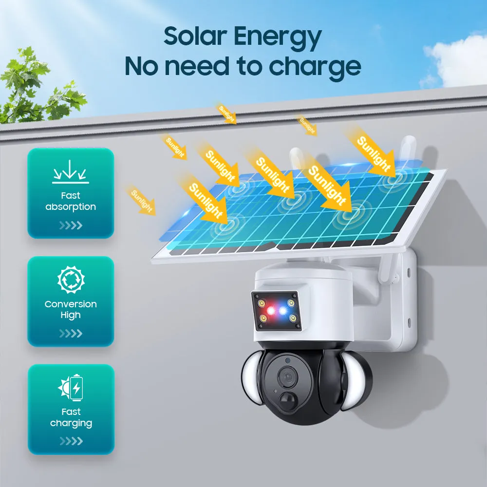2K HD 4MP  Solar Security  Camera  wireless 4G / WIFI