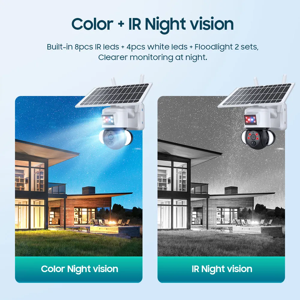 2K HD 4MP  Solar Security  Camera  wireless 4G / WIFI