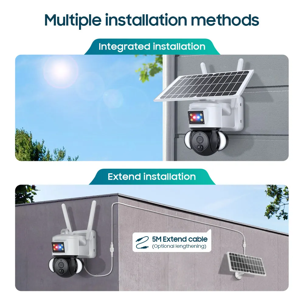 2K HD 4MP  Solar Security  Camera  wireless 4G / WIFI