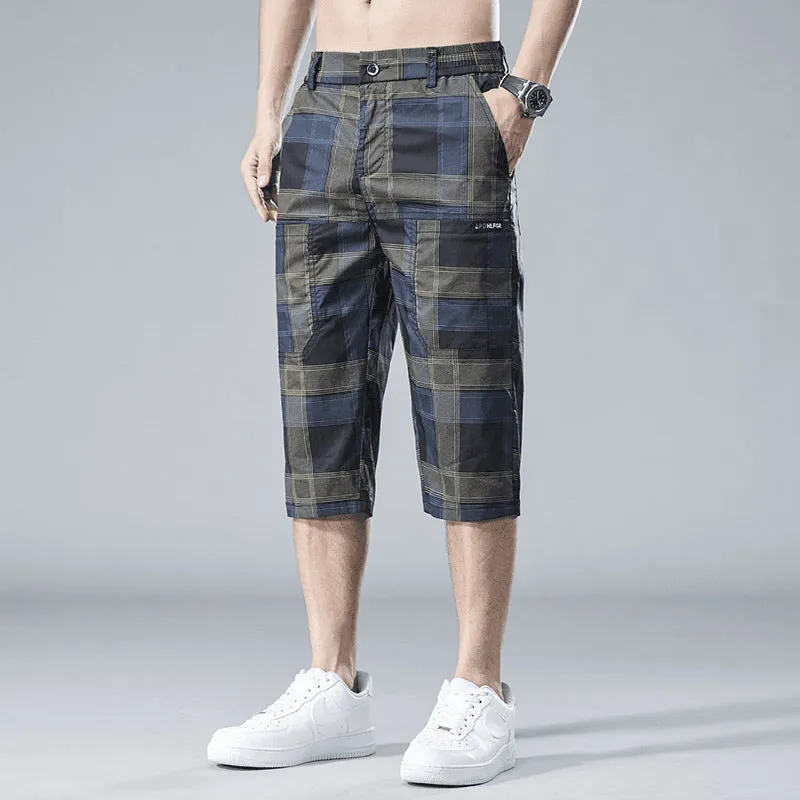 🔥50% OFF🔥 Men's Casual Plaid Straight Leg 3/4 Shorts