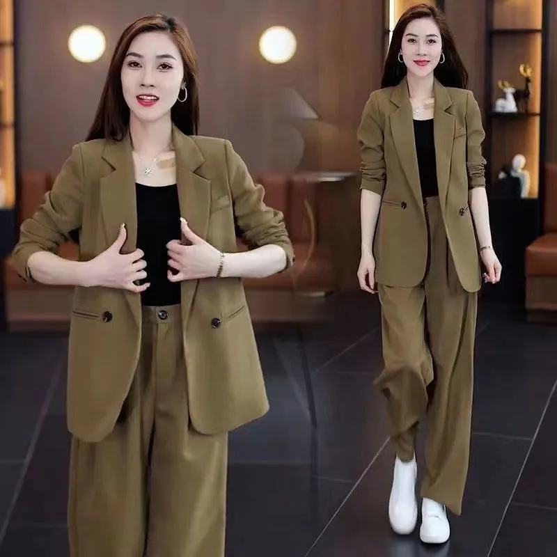 🎉50% OFF🎉Women's Trendy Solid Color Two-Piece Outfits Blazer & Pants