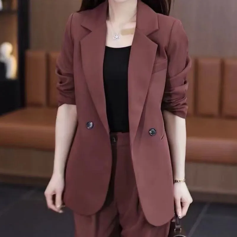 🎉50% OFF🎉Women's Trendy Solid Color Two-Piece Outfits Blazer & Pants