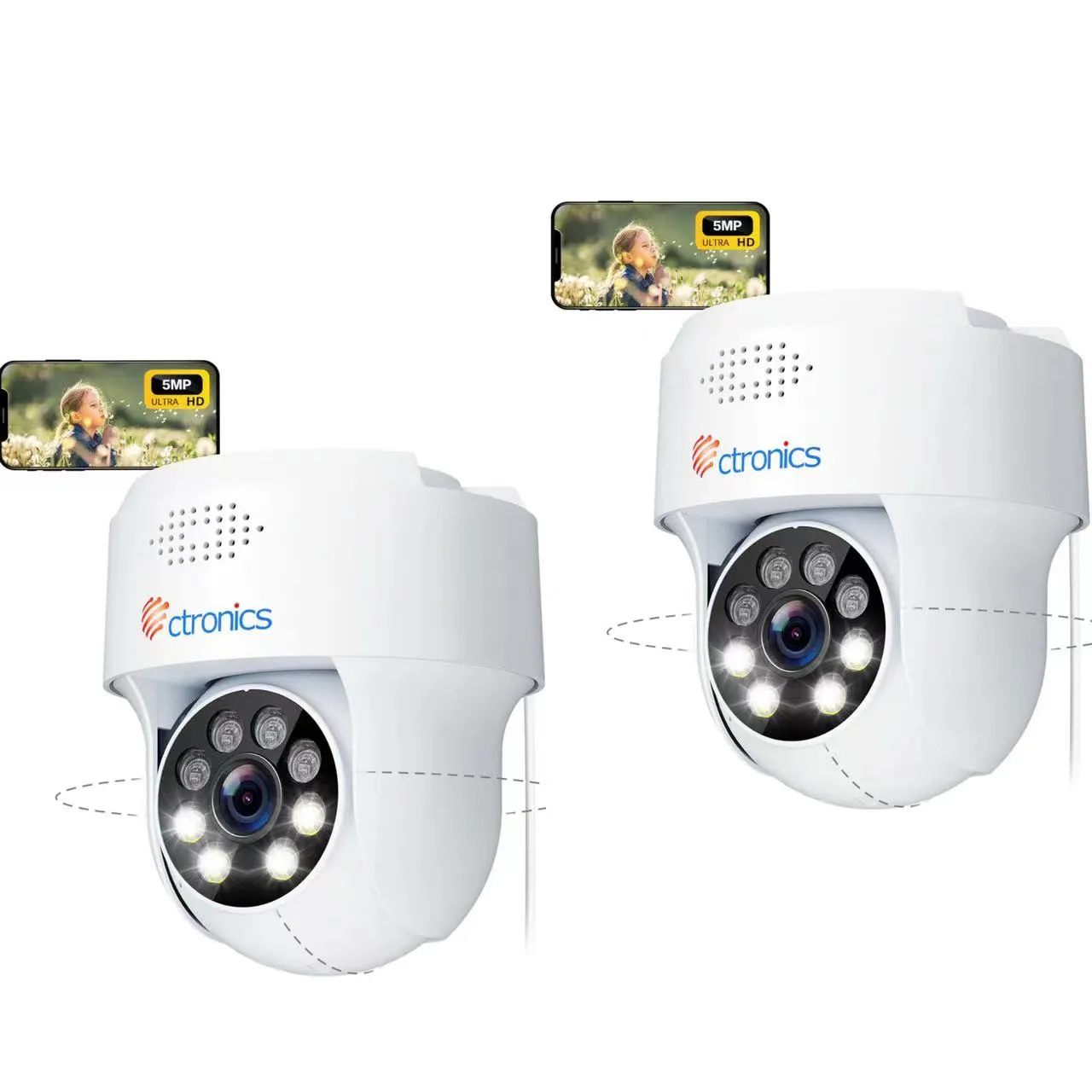 5MP PTZ Outdoor Surveillance Camera 2.4/5 GHz WiFi IP Dome Camera Human Detection Auto Tracking
