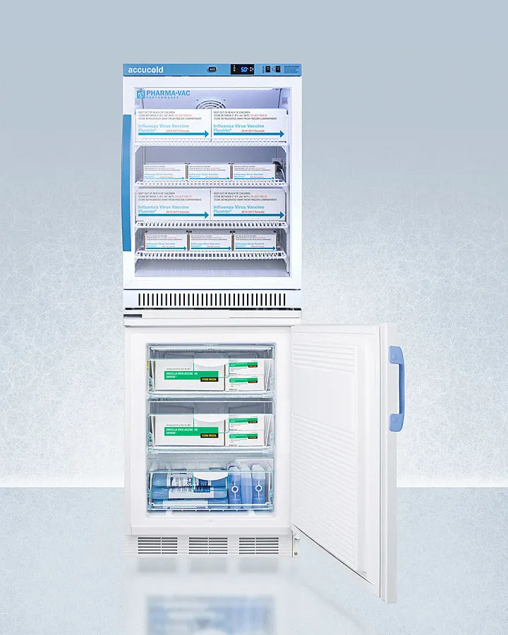 Accucold 24" Wide All-Refrigerator/All-Freezer Combination - ARG6PV-VT65MLSTACKMED2