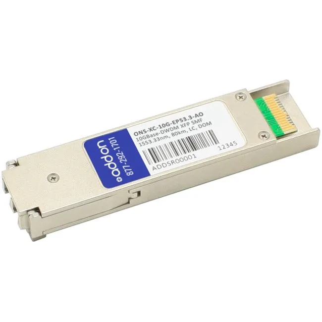 AddOn Cisco ONS ONS-XC-10G-EP53.3 Compatible TAA Compliant 10GBase-DWDM 100GHz XFP Transceiver (SMF, 1553.33nm, 80km, LC, DOM) ONS-XC-10G-EP53.3-AO