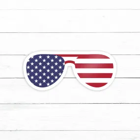 American Sunglasses Sticker | Waterproof Vinyl Decal | 3in