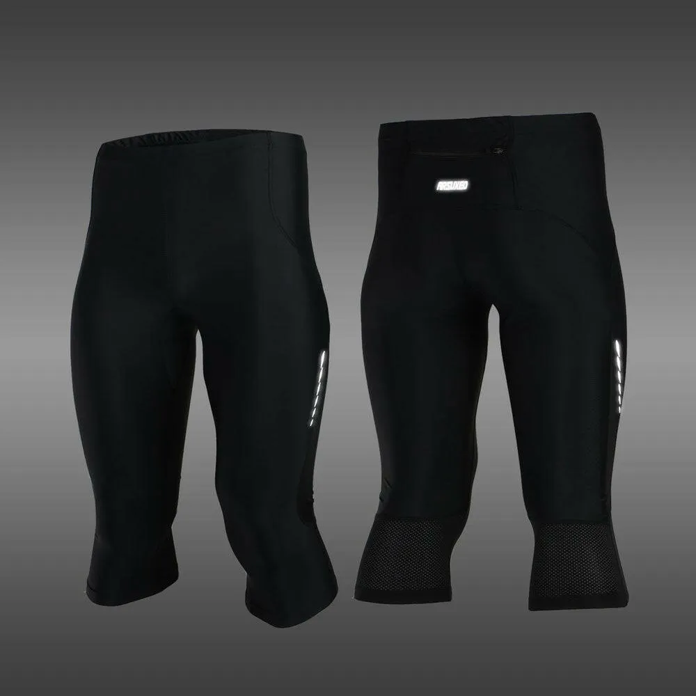 ARSUXEO Stretch Breathable Quick-Drying Compression Shorts Men's Cycling Running Tights Shorts 3/4 Length Pants