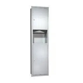 ASI 0467-9 Combination Commercial Paper Towel Dispenser/Waste Receptacle, Surface-Mounted, Stainless Steel
