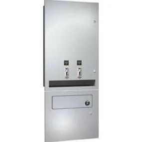 ASI 04684-TM-F Commercial Restroom Sanitary Napkin/ Tampon Dispenser, Free-Operated, Recessed-Mounted, Stainless Steel