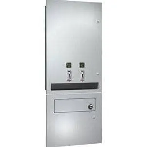 ASI 04684-TM-F Commercial Restroom Sanitary Napkin/ Tampon Dispenser, Free-Operated, Recessed-Mounted, Stainless Steel