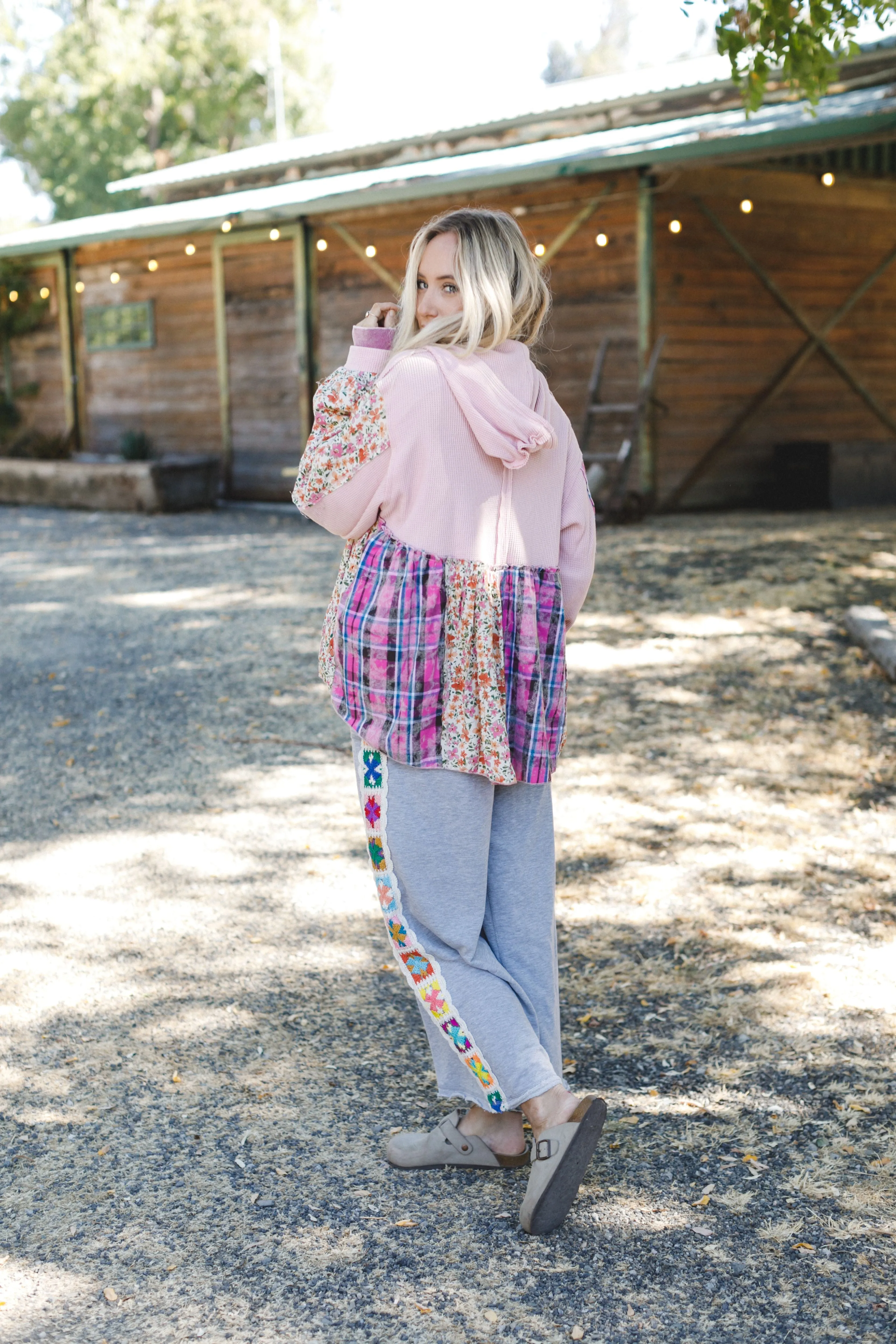 Blossom Check Jacket - Pink
