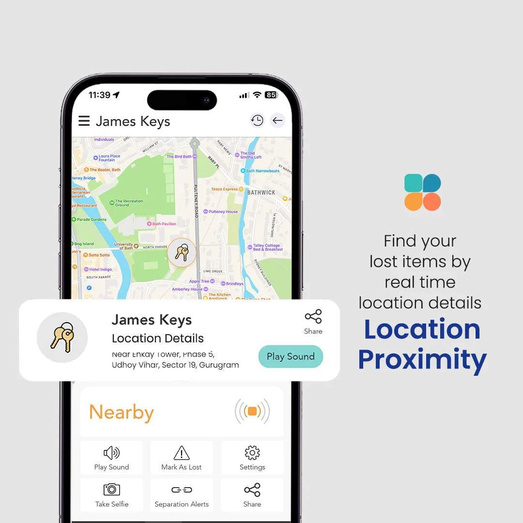 Bluetooth TAG Pro & Item Finder for Keys, Wallet & Luggage | TAG Tracker | Wallet Finder | Key Finder | Battery Replaceable - Letstrack
