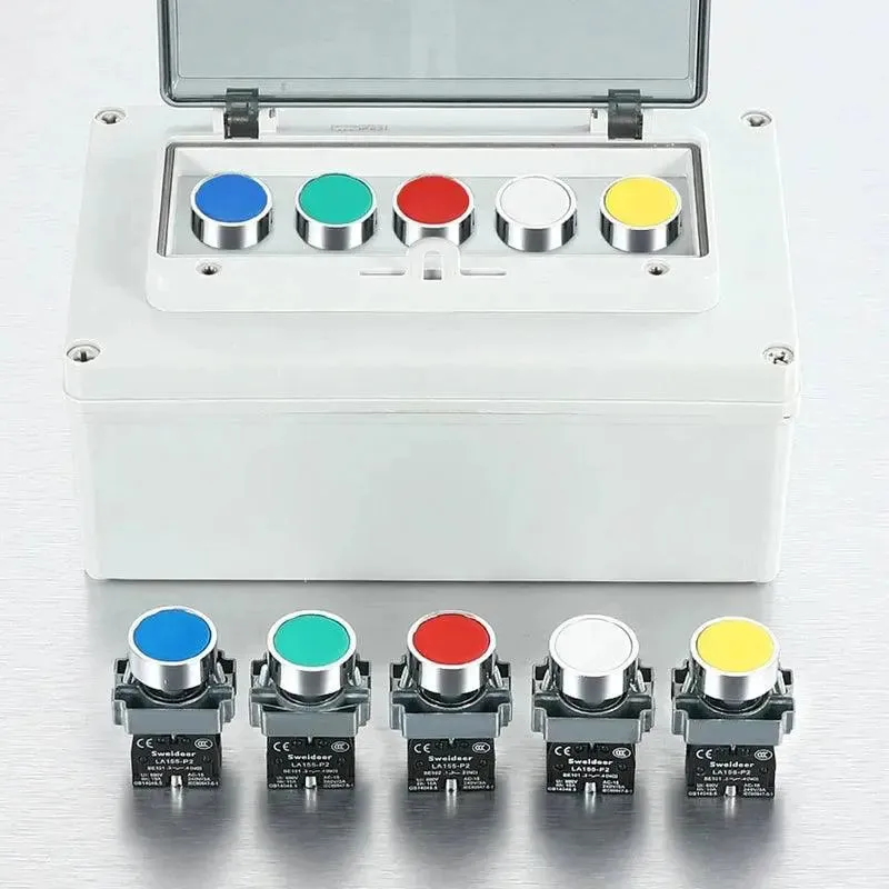 Button Switch Momentary Self Reset XB2 Small Flat Round Head 22mm Power Push Button Switch XB2-BA42 XB2-BA31 XB2-BA51 10A NC/NO