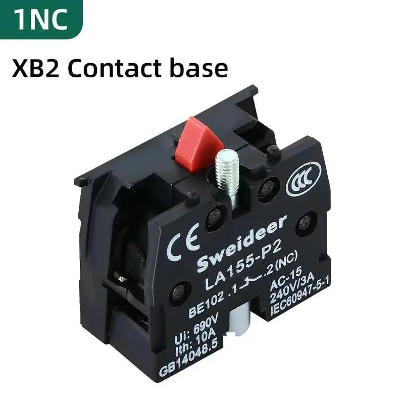 Button Switch Momentary Self Reset XB2 Small Flat Round Head 22mm Power Push Button Switch XB2-BA42 XB2-BA31 XB2-BA51 10A NC/NO