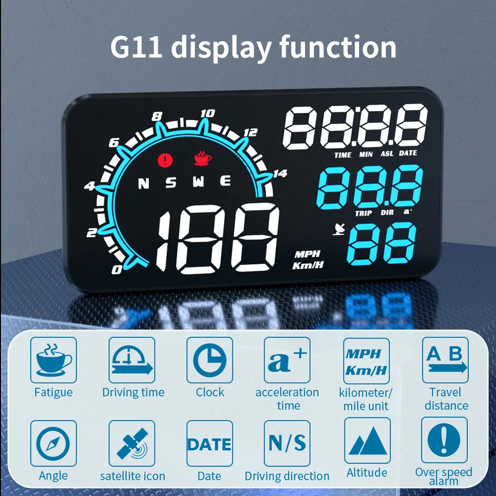 Car Hud Head up Display 5.5-Inch Large Screen Universal USB Gps