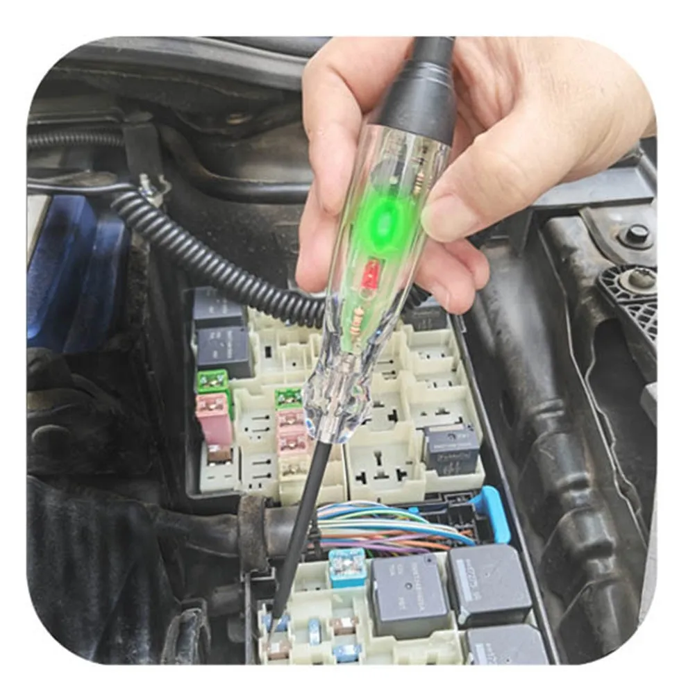 Car Led Circuit Tester Sound Light Alarm Measuring Pen Double Led