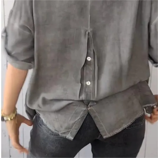 Casual Breathable Solid Color V-Neck Top