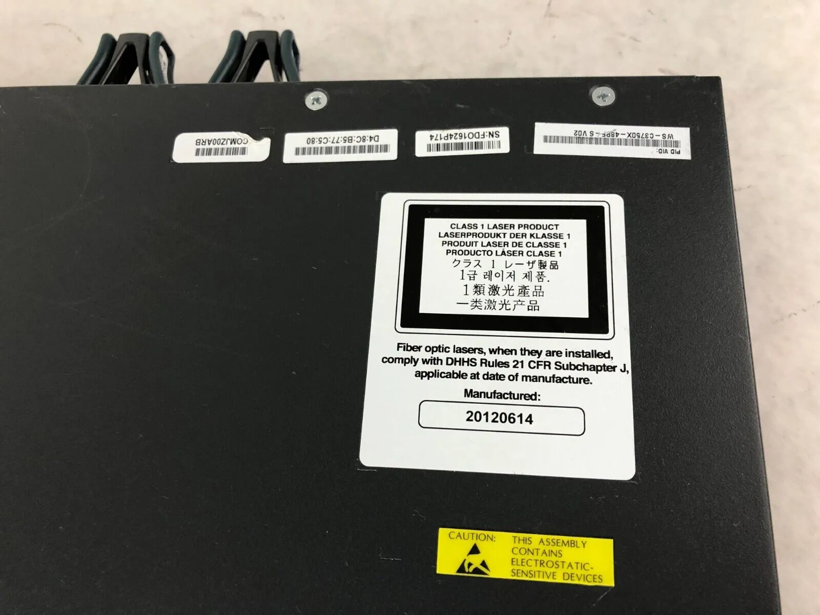 Cisco WS-C3750X-48P-S 48-Port GbE PoE Catalyst Network Switch