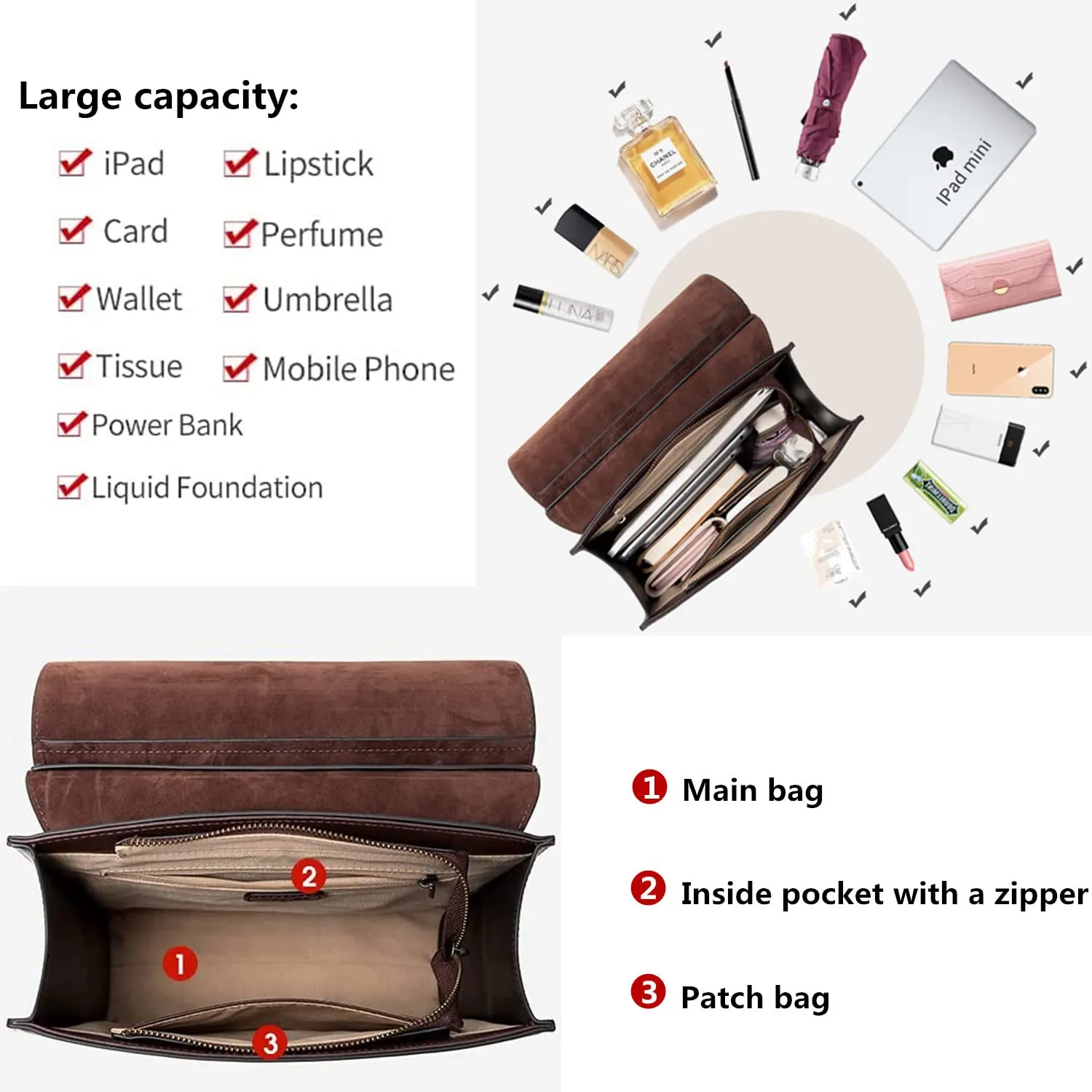 Cnoles Leather Backpack Purse For Women Fashion Ladies Vintage Bag Casual School College Travel Backpacks Bookbag
