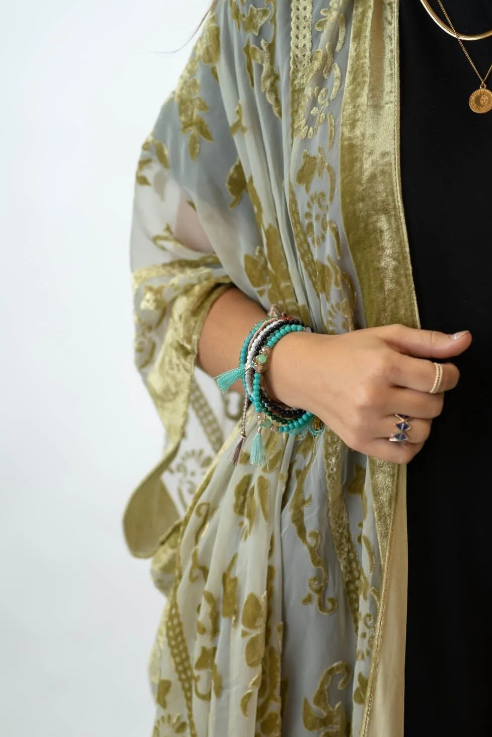 Crushin' On You Velvet Kimono - Olive