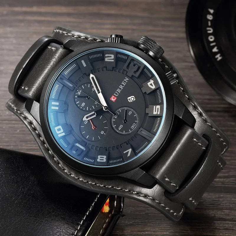 Curren 8225 Army Military Quartz Mens Watches Top Brand Luxury Leather Men Watch Casual Sport Male Clock Watch Relogio Masculino