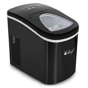 Deco Rapid Portable Automatic Electric Countertop Ice Maker - 6 Great Colors Compact Top Load 26 Lbs. Per Day Great for Party Hosting Never Run Out of Ice Again, Self Cleaning (Black)