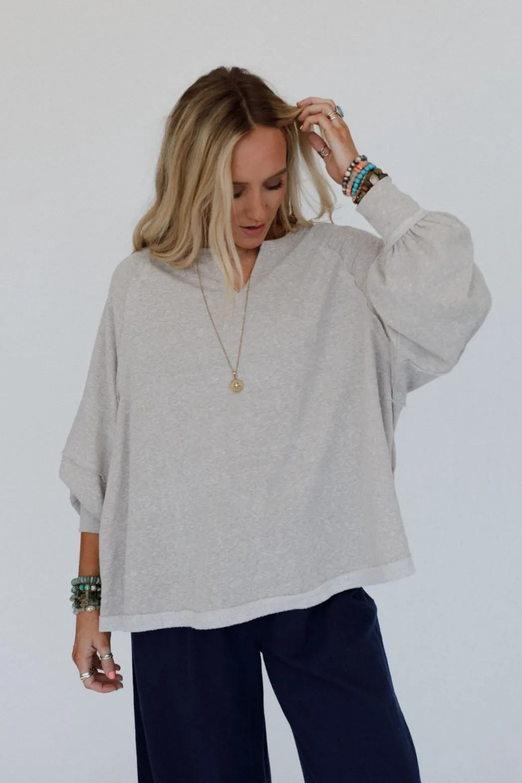 Demri Pullover Top - Oatmeal