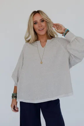 Demri Pullover Top - Oatmeal