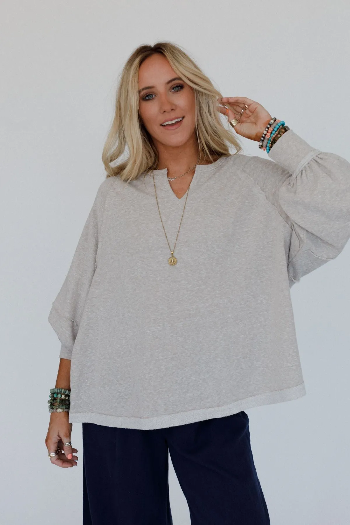 Demri Pullover Top - Oatmeal
