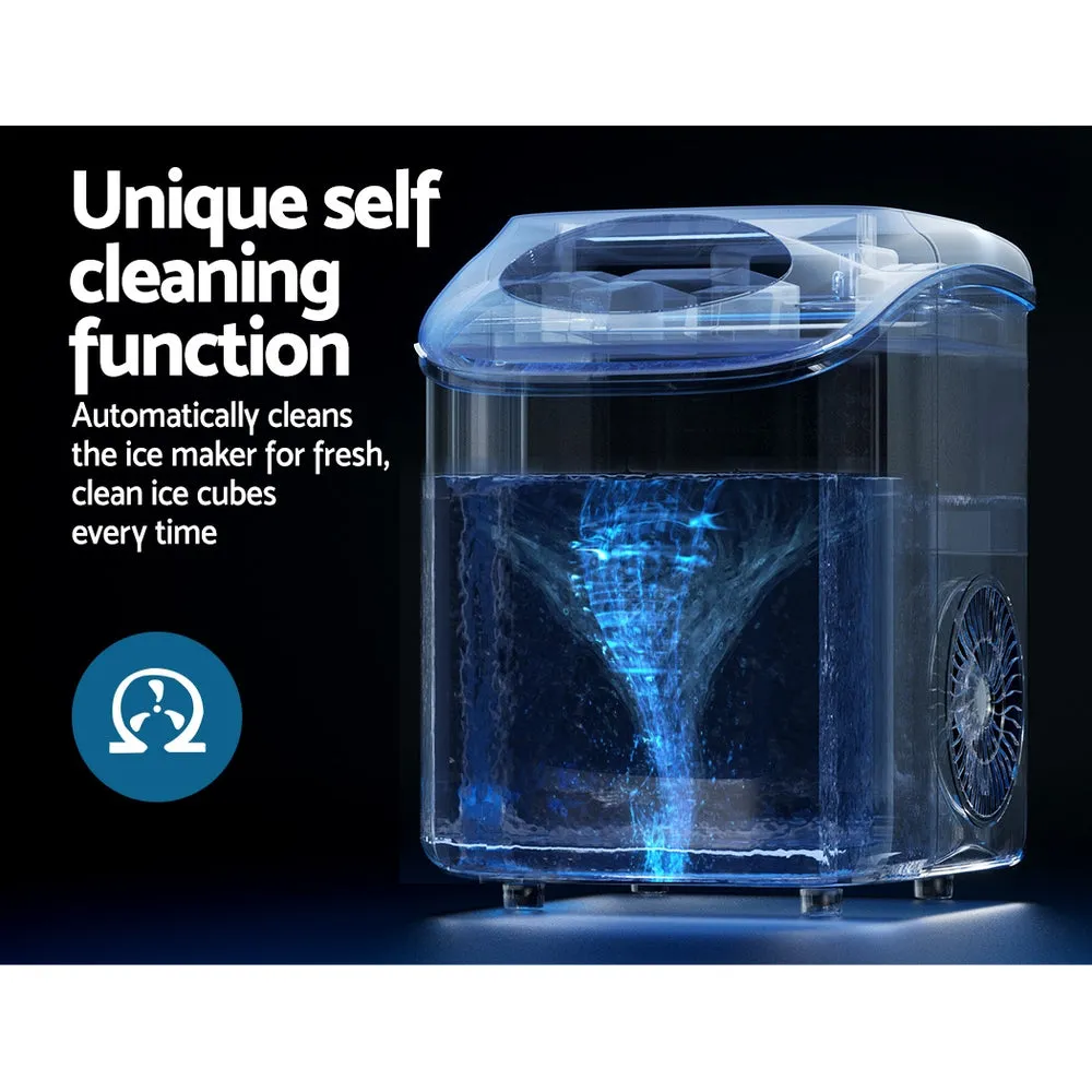 Devanti Portable Ice Maker Machine Nugget Ice Cube 15kg Bar Countertop