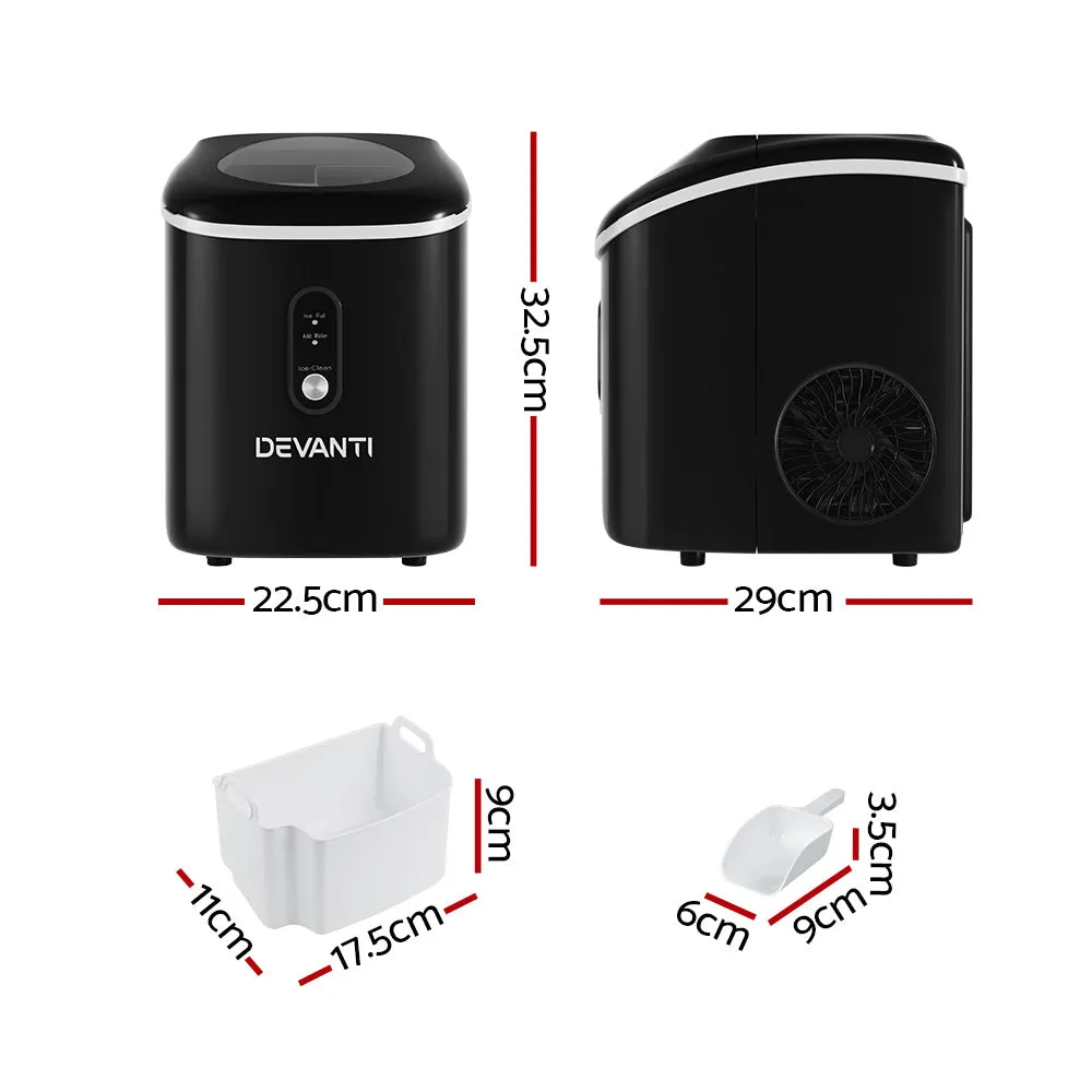 Devanti Portable Ice Maker Machine Nugget Ice Cube 15kg Bar Countertop
