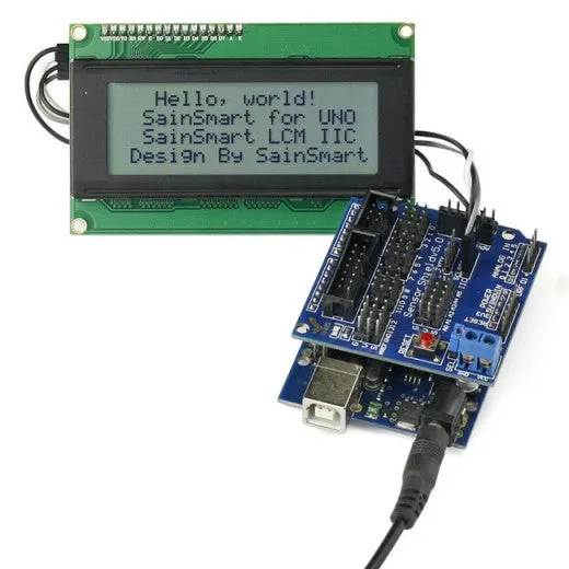 [Discontinued] SainSmart 2560   Sensor V5   LCD2004 White for Arduino UNO MEGA R3 Mega2560 Duemilanove Nano Robot