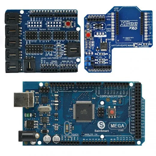 [Discontinued] SainSmart MEGA, ATmega2560   SainSmart Sensor Shield V4   SainSmart XBee Shield For Arduino