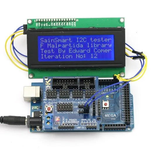 [Discontinued] SainSmart Mega2560 IIC LCD2004 Sensor shield V5 for Arduino UNO R3 Duemilanove Nano Robot