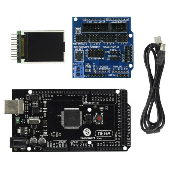 [Discontinued] Sainsmart Mega2560 R3 1.8''LCD Display  Sensor Shield V5 Module For Arduino Robot