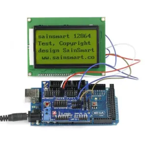 [Discontinued] SainSmart MEGA2560   Sensor V5   LCD12864 Yellow for Arduino UNO MEGA R3 Mega2560 Duemilanove Nano Robot