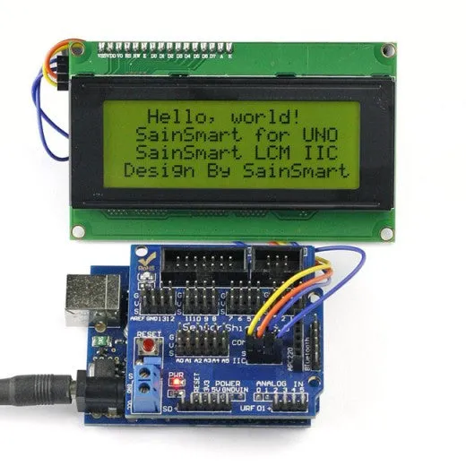[Discontinued] SainSmart UNO   Sensor V5   LCD2004 Yellow for Arduino UNO MEGA R3 Mega2560 Duemilanove Nano Robot