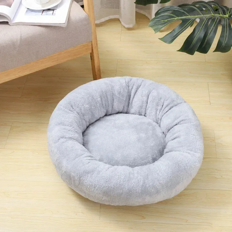 Dog Bed Round Washable Pets Beds Winter Warm Sleeping Plush Dogs Kennel Cat Mats Puppy Cushion Mat Kittens Beds Pet Supplies