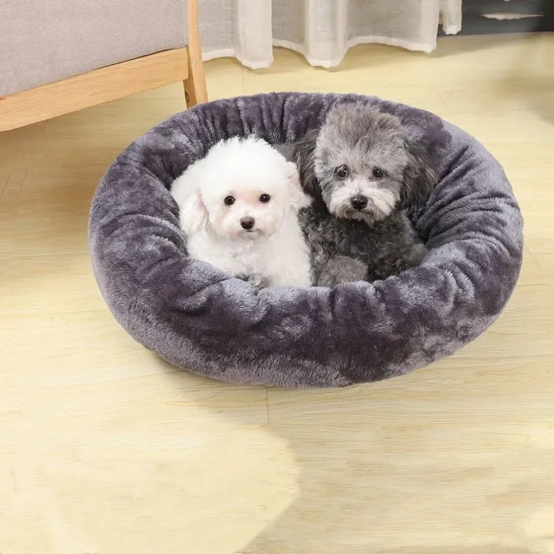 Dog Bed Round Washable Pets Beds Winter Warm Sleeping Plush Dogs Kennel Cat Mats Puppy Cushion Mat Kittens Beds Pet Supplies