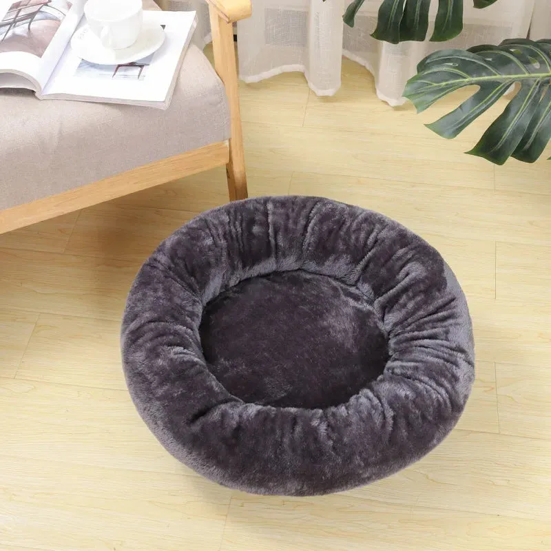 Dog Bed Round Washable Pets Beds Winter Warm Sleeping Plush Dogs Kennel Cat Mats Puppy Cushion Mat Kittens Beds Pet Supplies