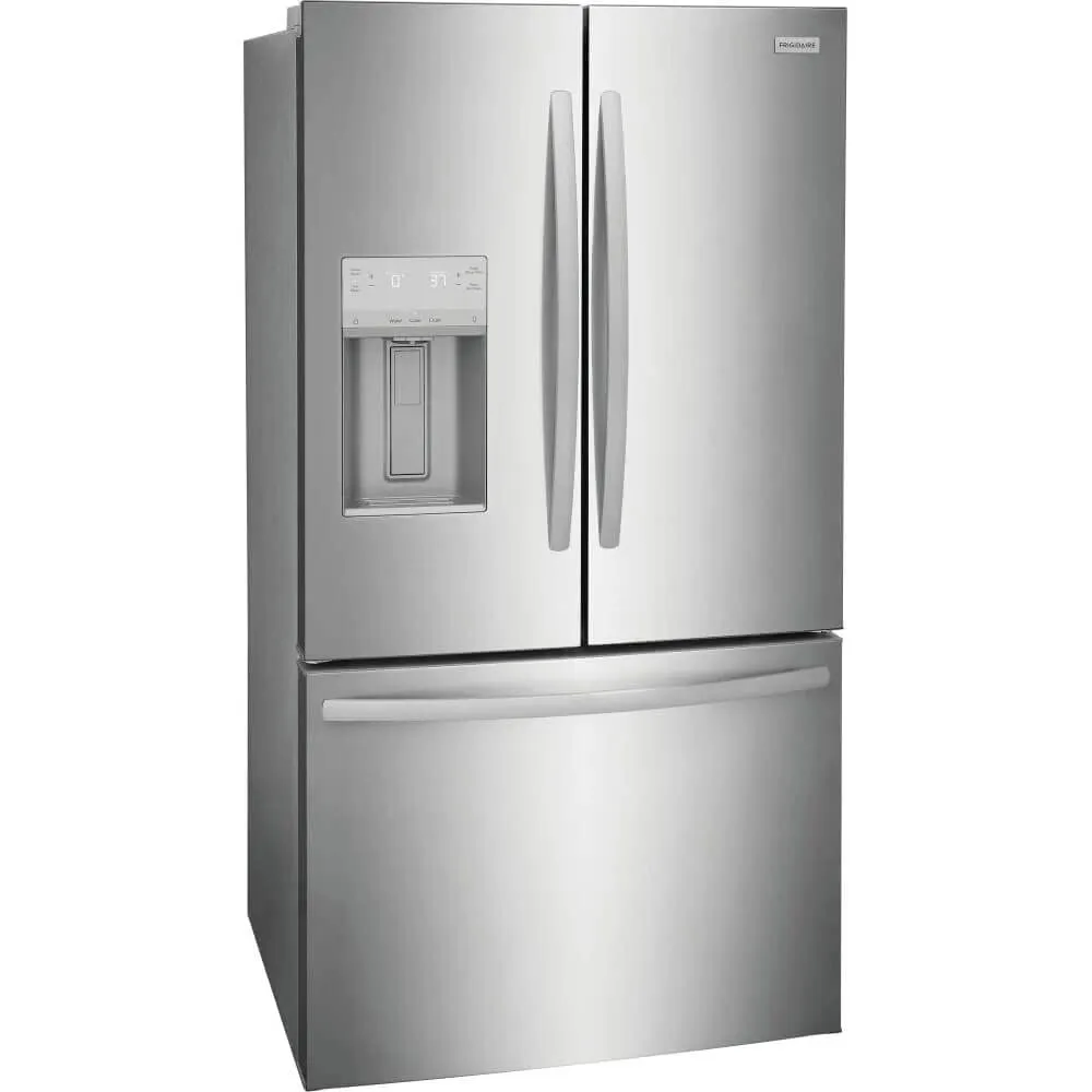 FRIGIDAIRE FRFS2823AS 36'' Freestanding French Door Refrigerator 27.8 ft. Capacity, 4 Glass Shelves, 9 cu. ft. Freezer Capacity, External Water Dispenser, Ice Maker, Water Filter in Stainless Steel
