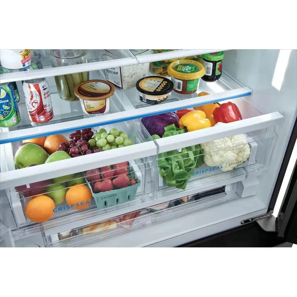 FRIGIDAIRE FRFS2823AS 36'' Freestanding French Door Refrigerator 27.8 ft. Capacity, 4 Glass Shelves, 9 cu. ft. Freezer Capacity, External Water Dispenser, Ice Maker, Water Filter in Stainless Steel